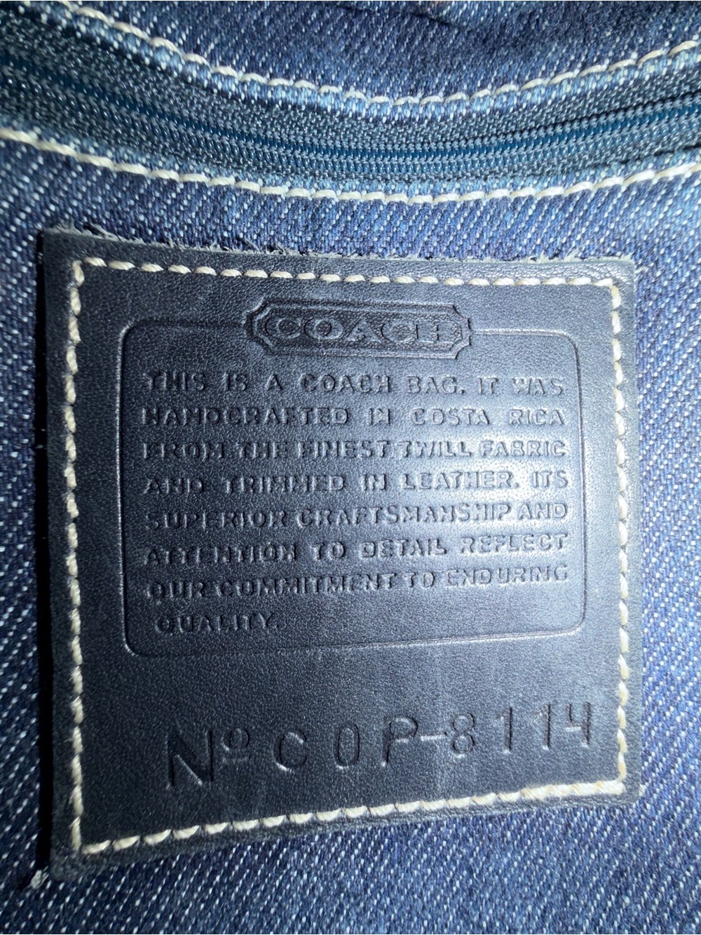 COACH Y2K Vintage Blue Denim Slim Hippie Flap Crossbody Bag 8114 EUC RARE - Picture 3 of 11